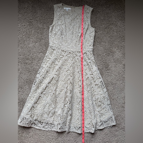 London Times Beige Lace Dress 4 - Picture 2 of 10
